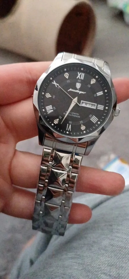 POEDAGAR Top Luxury Men Quartz Watch Waterproof Luminous Stainless Steel photo review