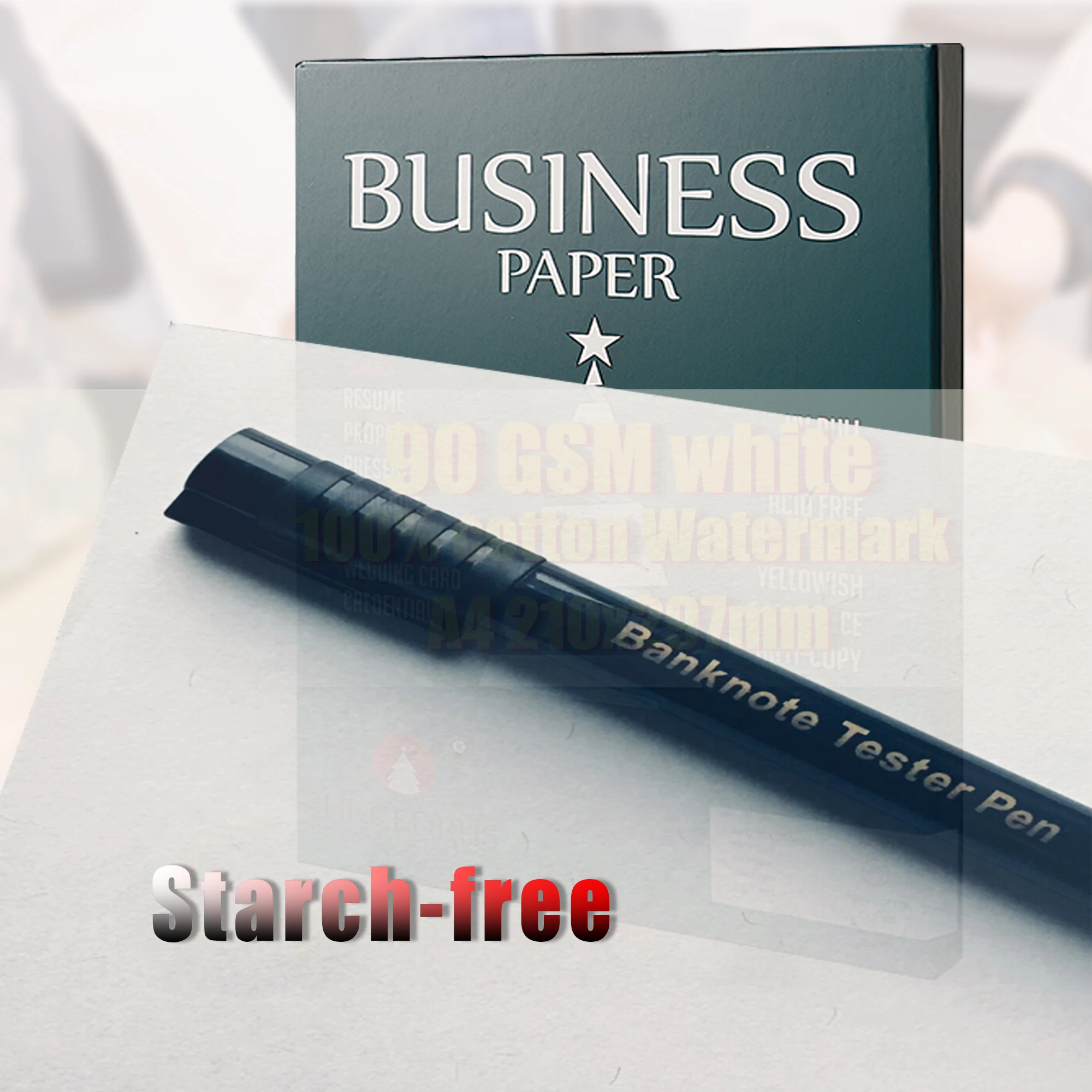 Cotton Linen Paper A4 100 sheets 90gsm 100% cotton Watermark Starch-free Waterproof