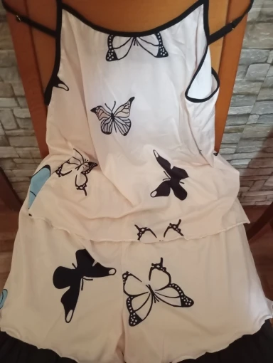 Elegant Butterfly Print Pajama Set with Cami & Shorts photo review