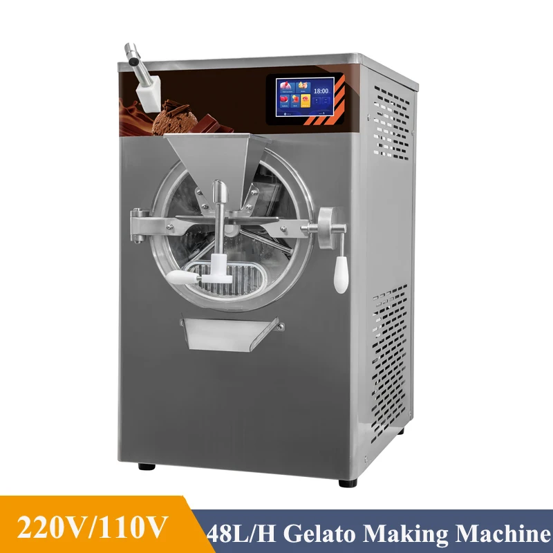 Wixkix Italian Gelato Hard Ice Cream Maker 48L/H Batch Freezer Sorbet