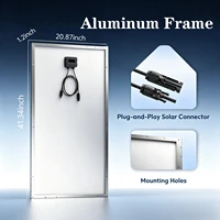 Panneau solaire en verre trempé de 120 watts avec cellule solaire monocristalline, panneaux photovoltaïques 18 V, étanche, durable, efficace pour chargeur de batterie 12 V/24 V, camping-car, balcon, camping. 3