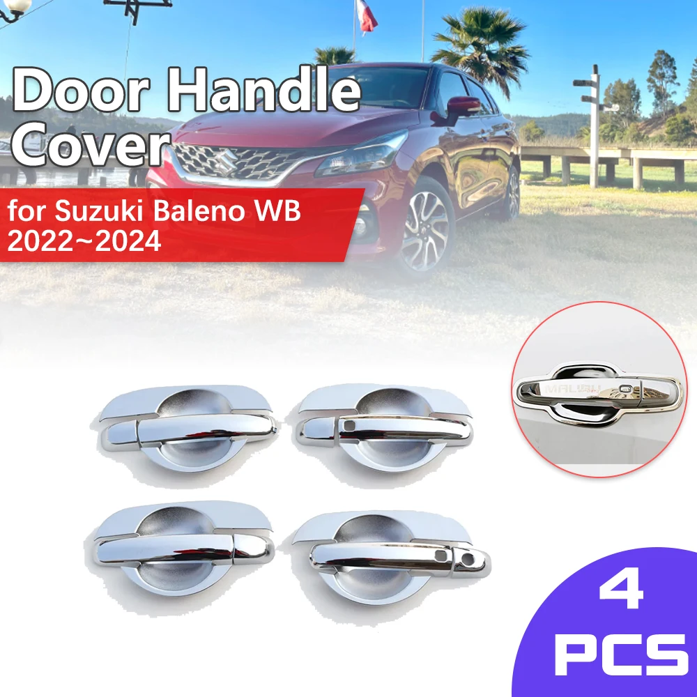

Для Suzuki Baleno WB Alpha 2022 ~ 2024 2023 ключ отделка из углеродного волокна поймать автомобиль черный колпачок наклейки дверные ручки Крышка Часть Аксессуары
