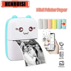 Portable Thermal Printer MINI Photo Label Memo Wrong Question Printing Paper Thermal Self-Adhesive Sticker Colors Papers 57mm