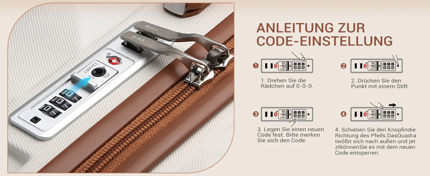 KONO Hartschalenkoffer-149L Großvolumen & Leichtbau ABS+PC, Extra Großer Reisetrolley für Langstreckenflüge – Detail 3
