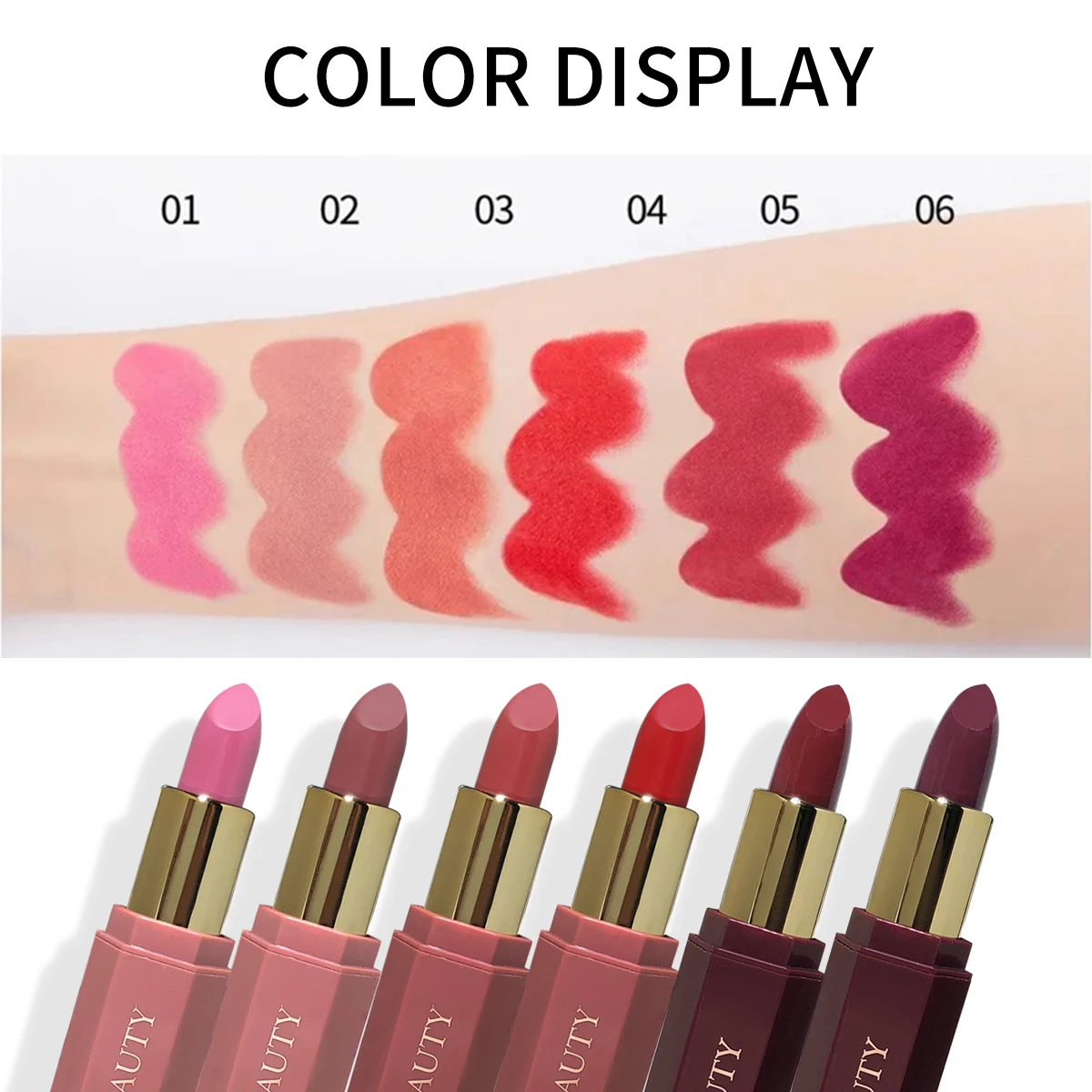 6 Pcs Matte Velvet Lipstick Set Waterproof Nude Long Lasting Finish_voghion.com