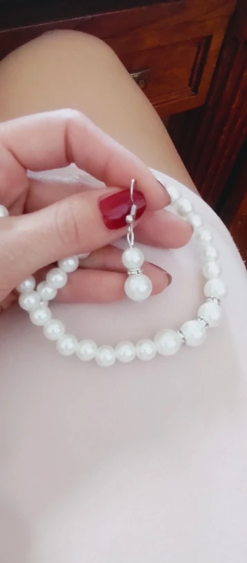 Simulated Pearls Jewelry Set photo review