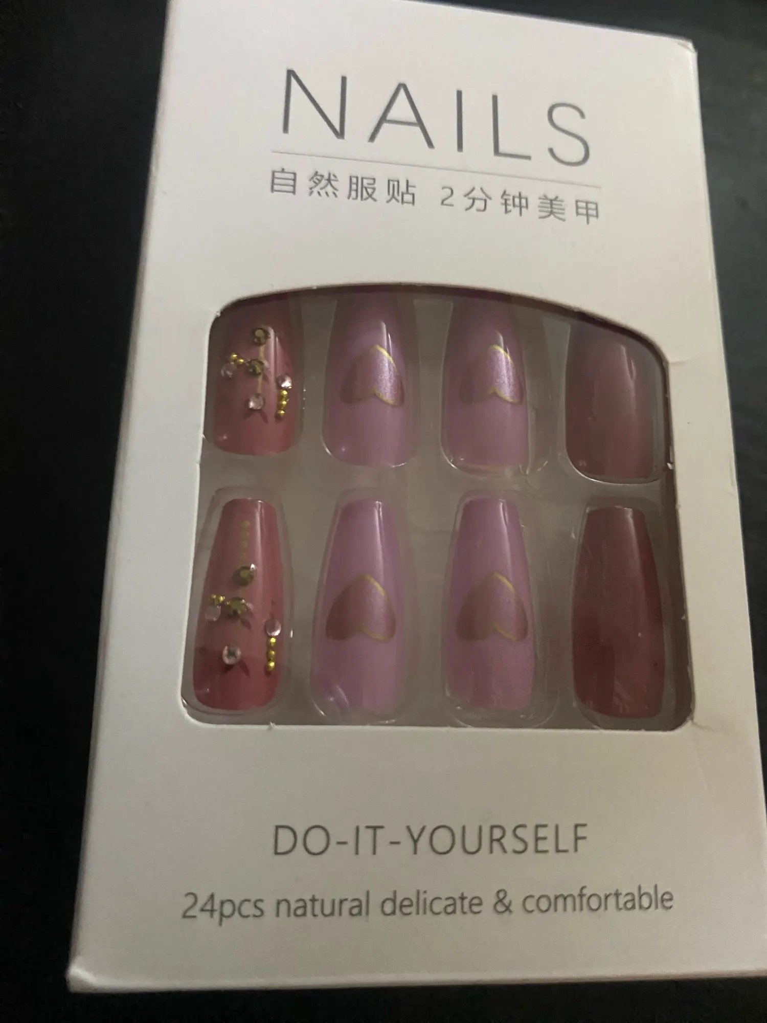 ARTAUG 24pcs Glossy Pink Press On Nails Medium Square Fake Nail Elegantstyle False Nail Full Cover Fake Nail For Stylish Women photo review