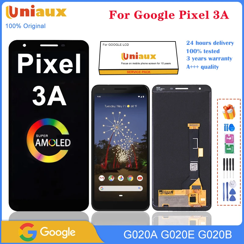 Original 5.6" AMOLED For Google Pixel 3A LCD Display Touch Digitizer
