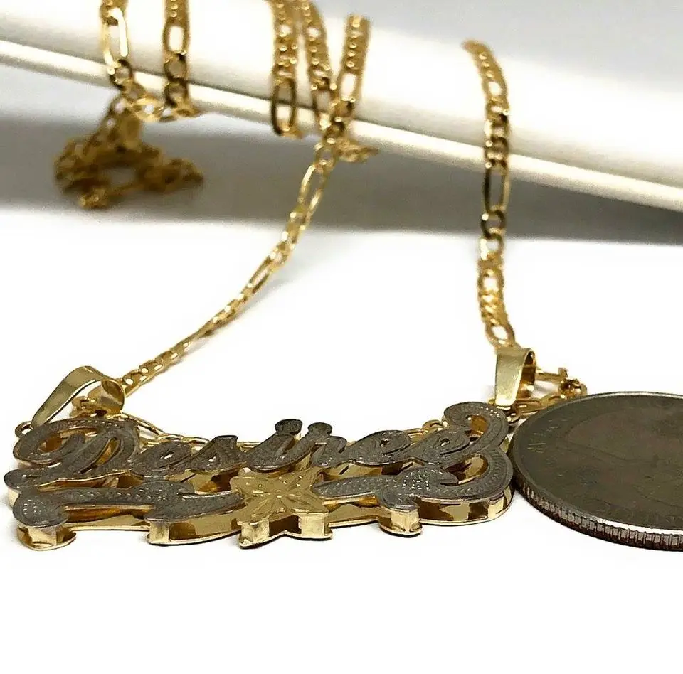 Personalized Name Necklace For Women 18K Double Gold Plated Stainless Steel Jewelry Customized  Pendant With Star Jewelry Gifts