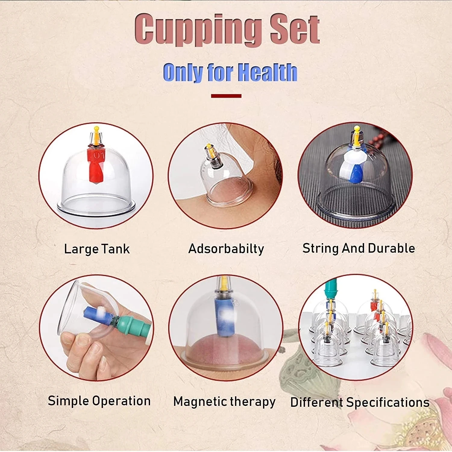 32 Cans Massage Cans Chinese Cupping Therapy Cans Pull Vacuum Cupping massage Body Cups Set Care Therapy Tools Health Monitors 2