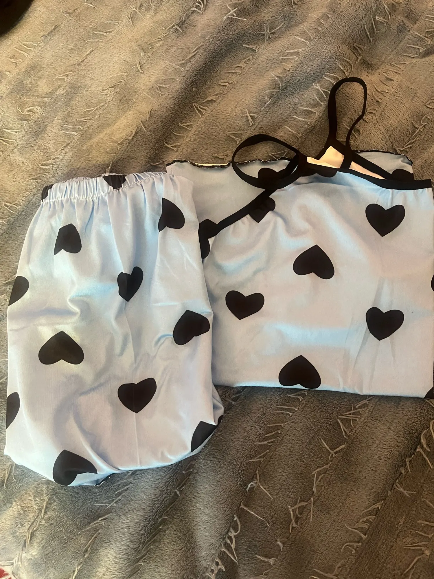 Charming Pink Heart Pajama Set for Effortless Summer Comfort photo review