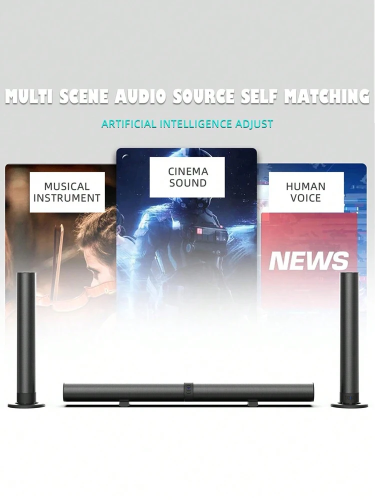 Description Picture 6 of itemTV sound system, detachable 2-in-1 wireless 5.3-channel TV sound system, 29 inch 2.2-channel TV speaker, supports AUX/USB