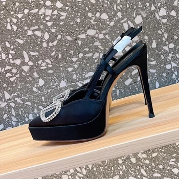 New Dress Shoes womens stiletto sandals Luxurys Designers platform pump Ankle Strap Metal buckle Pointed Toe Wrap Evening shoes