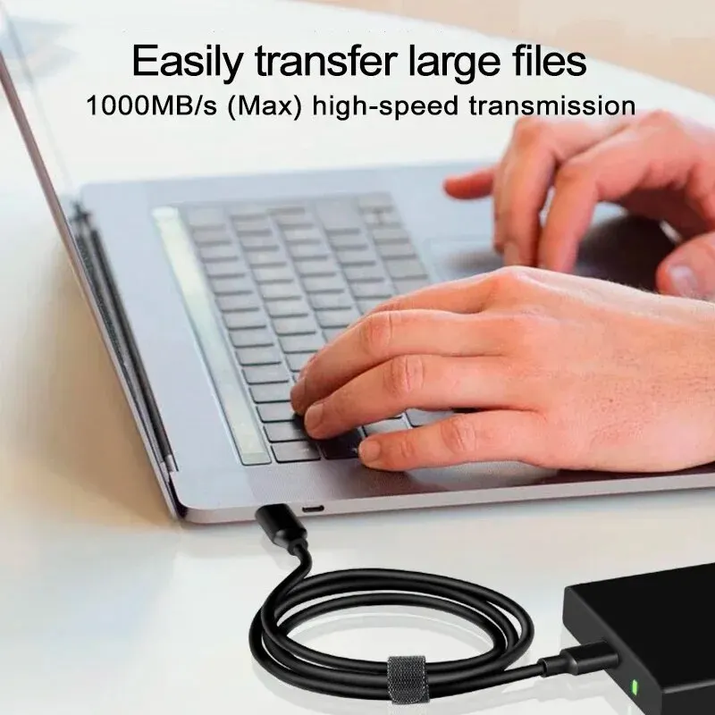 High-Speed USB 3.2 to Type C Cable – 10Gbps Data Transfer & 60W Charging – Durable PVC Cord, Black
