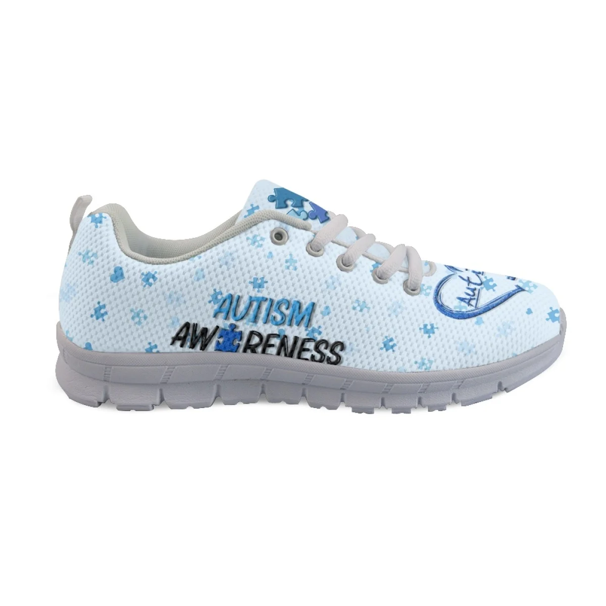 INSTANTARTS  Autism Awareness Sport Sneakers for Women Autumn Spring Comfort Flat Shoes Non-Slip Running Shoes Plus Size Tennis