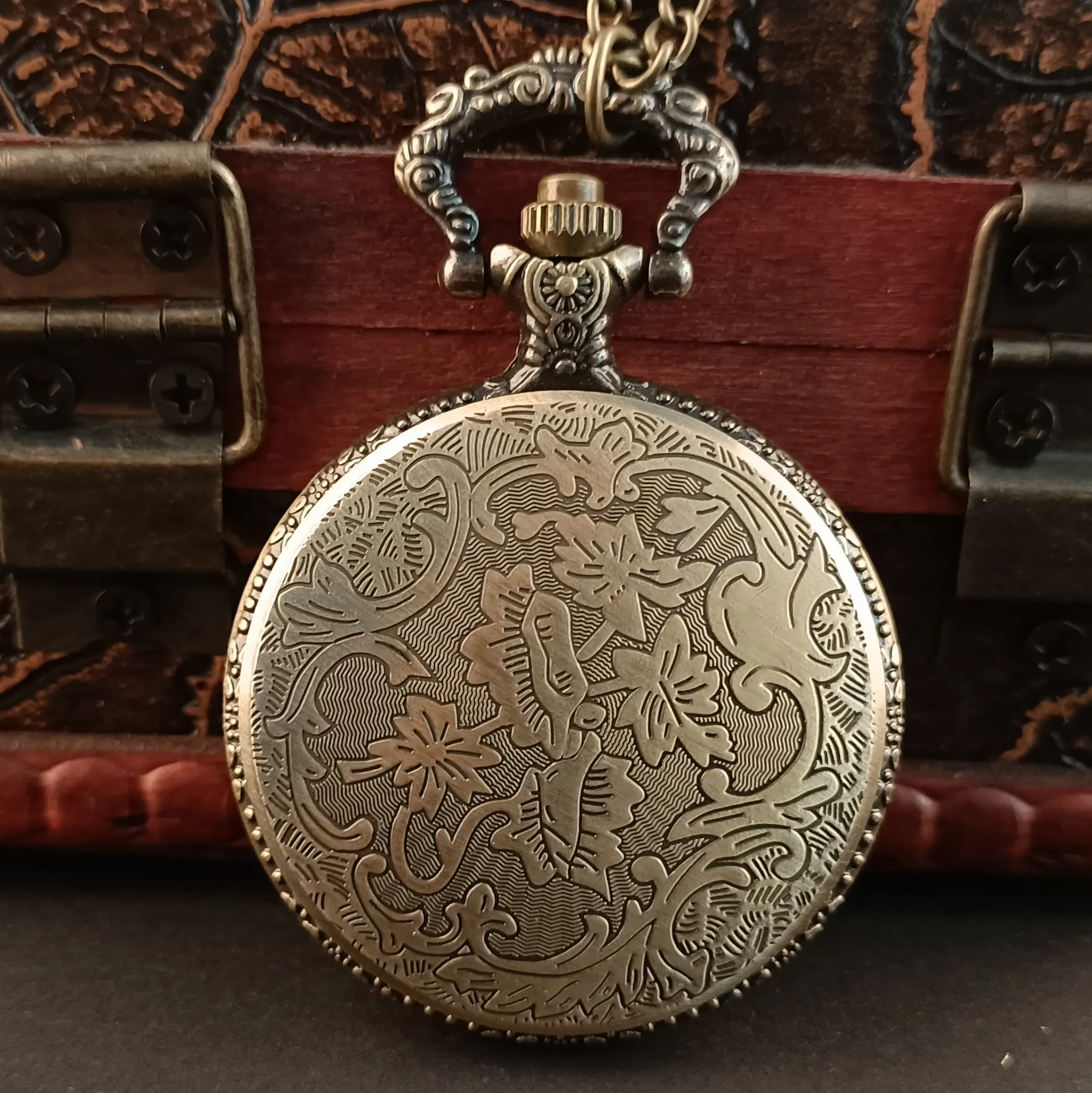 Steampunk-빈티지 올빼미 조각 쿼츠 포켓 시계, 맞춤형 남성 여성 목걸이 체인 액세서리