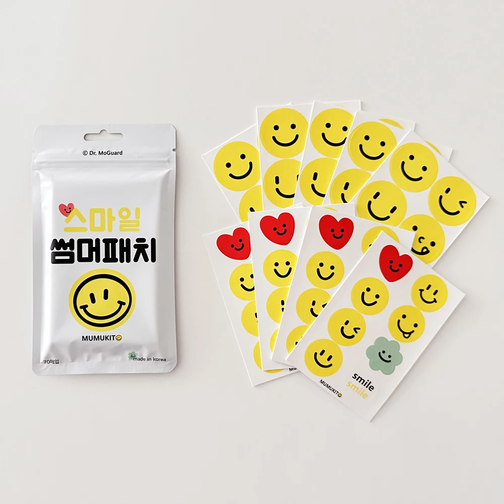 무무키토 스마일 썸머패치 70매입 12시간 시트로넬라 어린이 유아 날벌레기피제