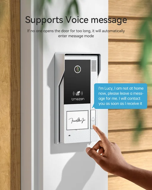 TMEZON WiFi Video Intercom System with Camera and 7 Inch1080P touch screen IP Wired Video Door Phone , Tuya,4 wire,Remote Unlock 4