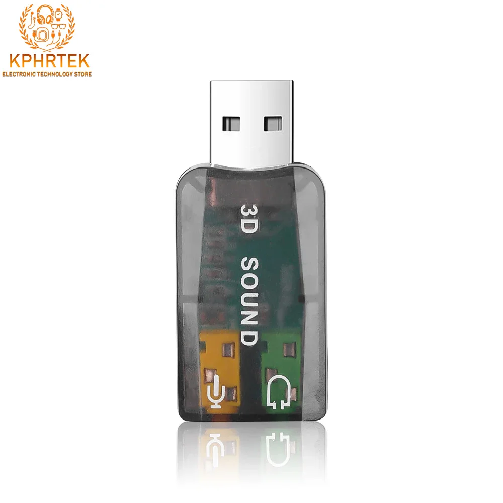 USB 외부 사운드 카드 5.1 독립 사운드 카드 노트북 드라이버가 없는 USB 사운드 카드 투명 USB 컴퓨터 사운드 카드