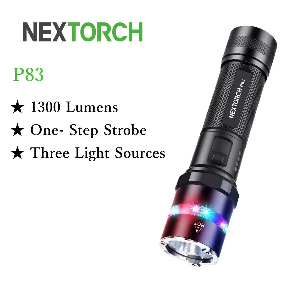 Nextorch 1300 Lumens High Performance Led Flashlights Red Blue LED