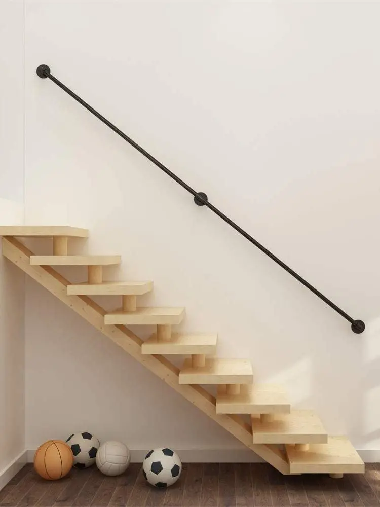  Barandilla de escalera barandilla loft tubo madera