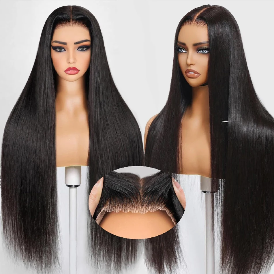 Glueless Wigs Human Hair Ready To Wear Bone Straight Lace Front Wigs Human Hair 7x5 Pre Cut Hd Lace Closure Wigs For Women 3