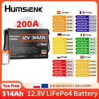 Batterie au lithium LiFePO4 Humsienk 12V 300AH (314AH) version Bluetooth, BMS 200A, cellules A+, pour système solaire hors réseau, camping-car, bateau 1