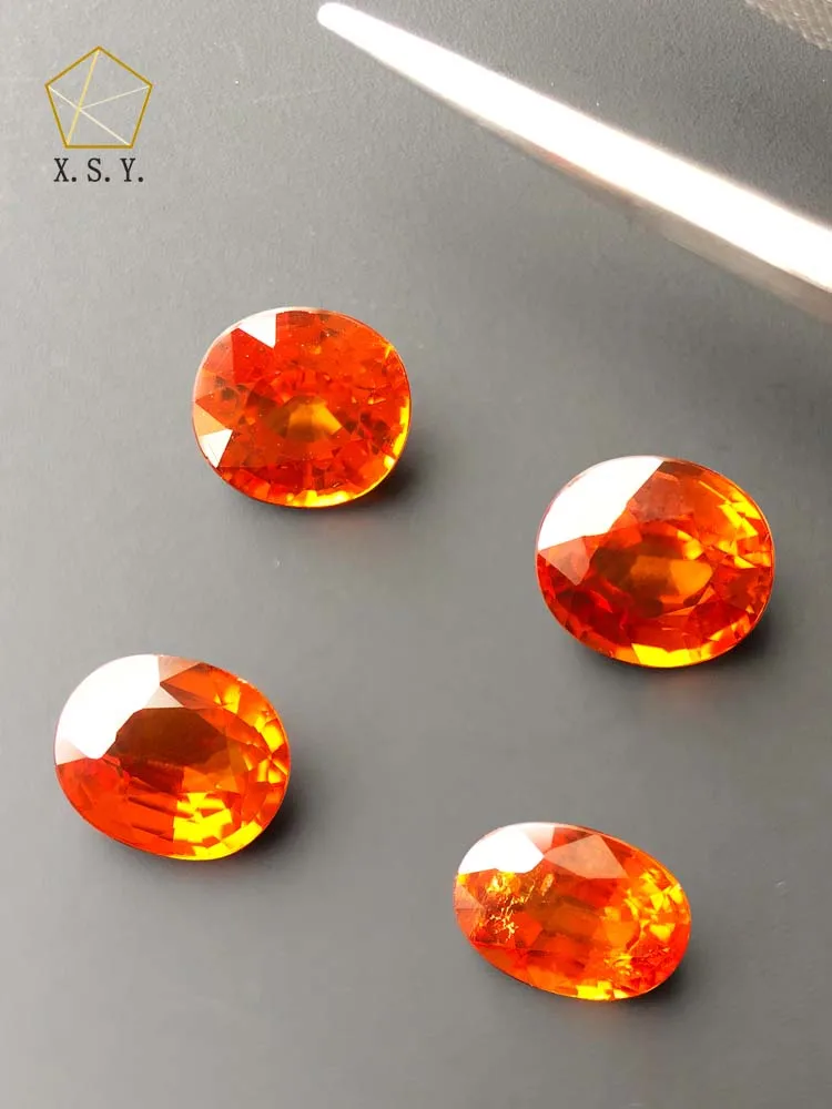 

Natural worry-free Mozambique Fanta Garnet loose stone ring earring necklace can be certified