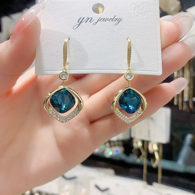 High Quality Dangle Earrings for Women Exquisite Teardrop Engagement Wedding Pendant Earings Fashion Jewelry 2022 brinco 6