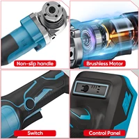 Meuleuse d'angle électrique sans balais à 3 vitesses, taille de disque 125 mm, outil de coupe sans fil rechargeable, équipement de polissage robuste pour le bois et l'élimination de la rouille, entièrement compatible avec la batterie Makita 18 V, idéal pour l'atelier, la construction et la rénovation 5