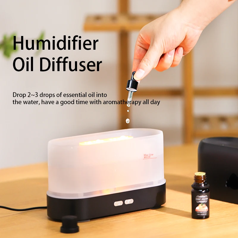 Humidificateur de flamme Muet Aromathérapie Machine Chambre à coucher  Lumière Brouillard Volume Air Purification Diffuseur Aromathérapie Machine