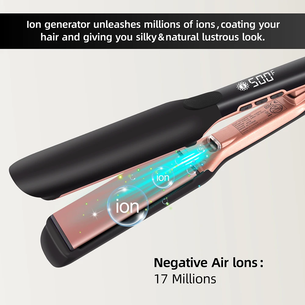500°F Hair Straightener Plasma Hair Flat Irons With Vibrating 260°C Ceramic Coating Plate Professional Salon Tool Smooth Frizz 2
