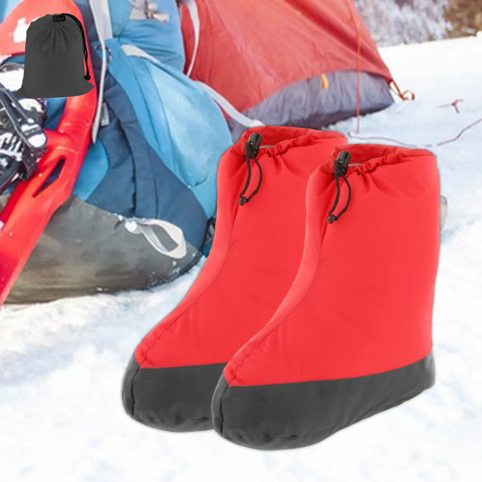 Winter Duck Down Foot Cover Foot Warmer Down Booties Warm Socks Feet Cover Footwear for Outdoor Climbing Snowboarding