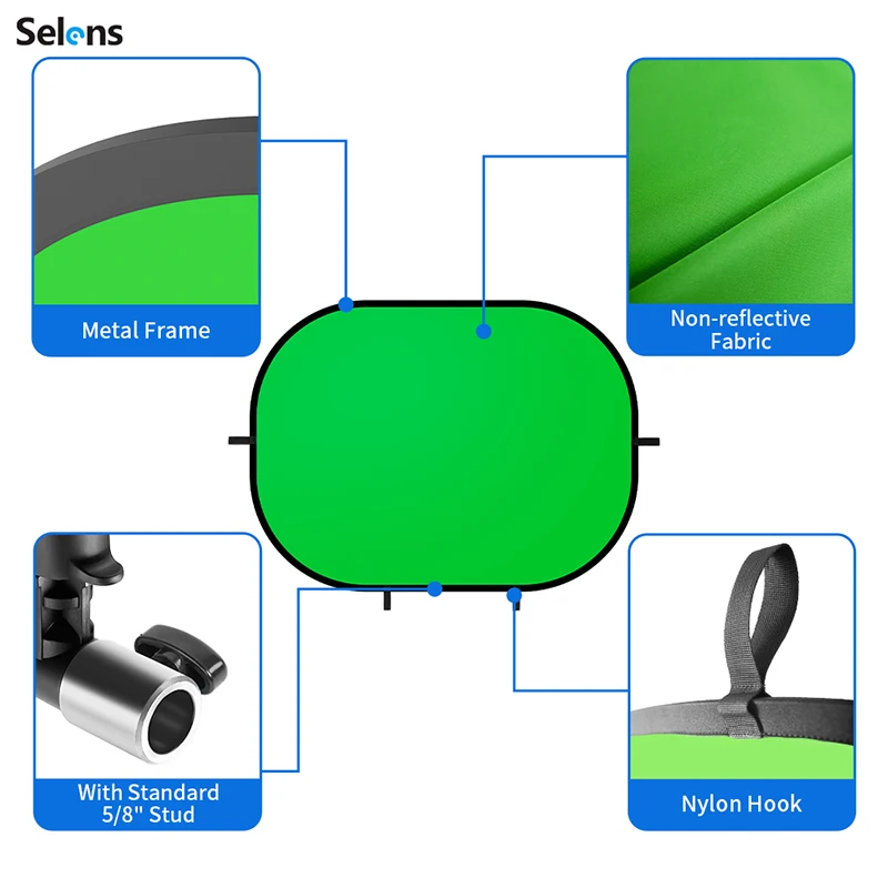 Collapsible Portable Reflector Blue And Green Screen Chromakey Photo Studio Light Reflector 100x150CM/150x200CM for Photography photo reflector props