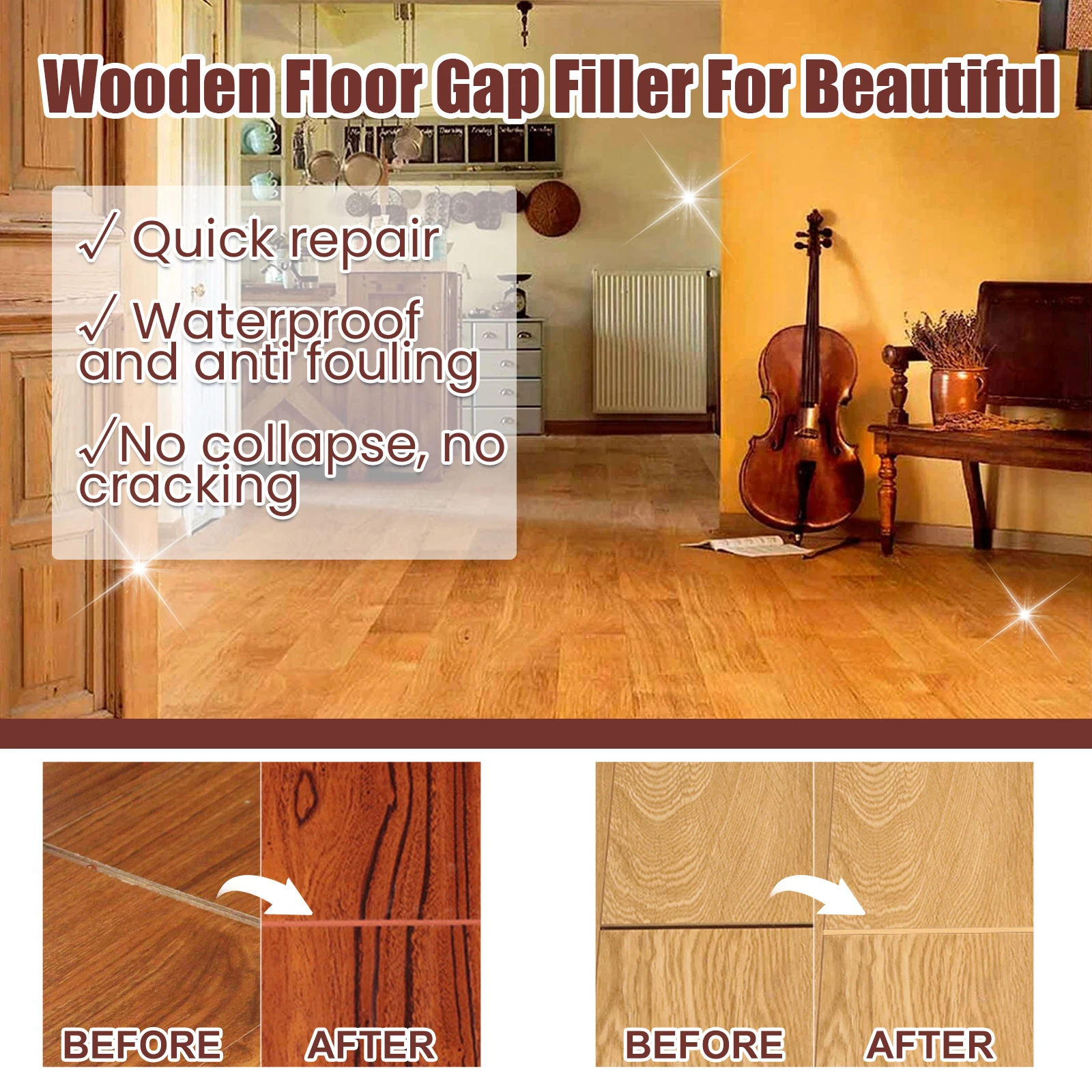 Wooden Floor Gap Filler Waterproof Polishing Repair Waxing Agent