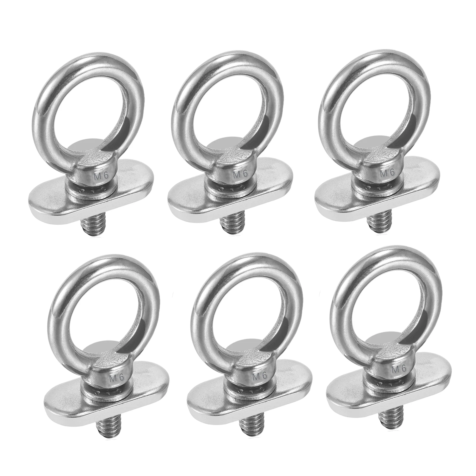 Track Mount Tie Down Eyelets, M6 Bolt, 316 Stainless Steel，Kayak Track Accessories (6 Packs) 2pc kayak ram mount track mounting base track gear attachment adapter track mount for canoe fishing rod accessories