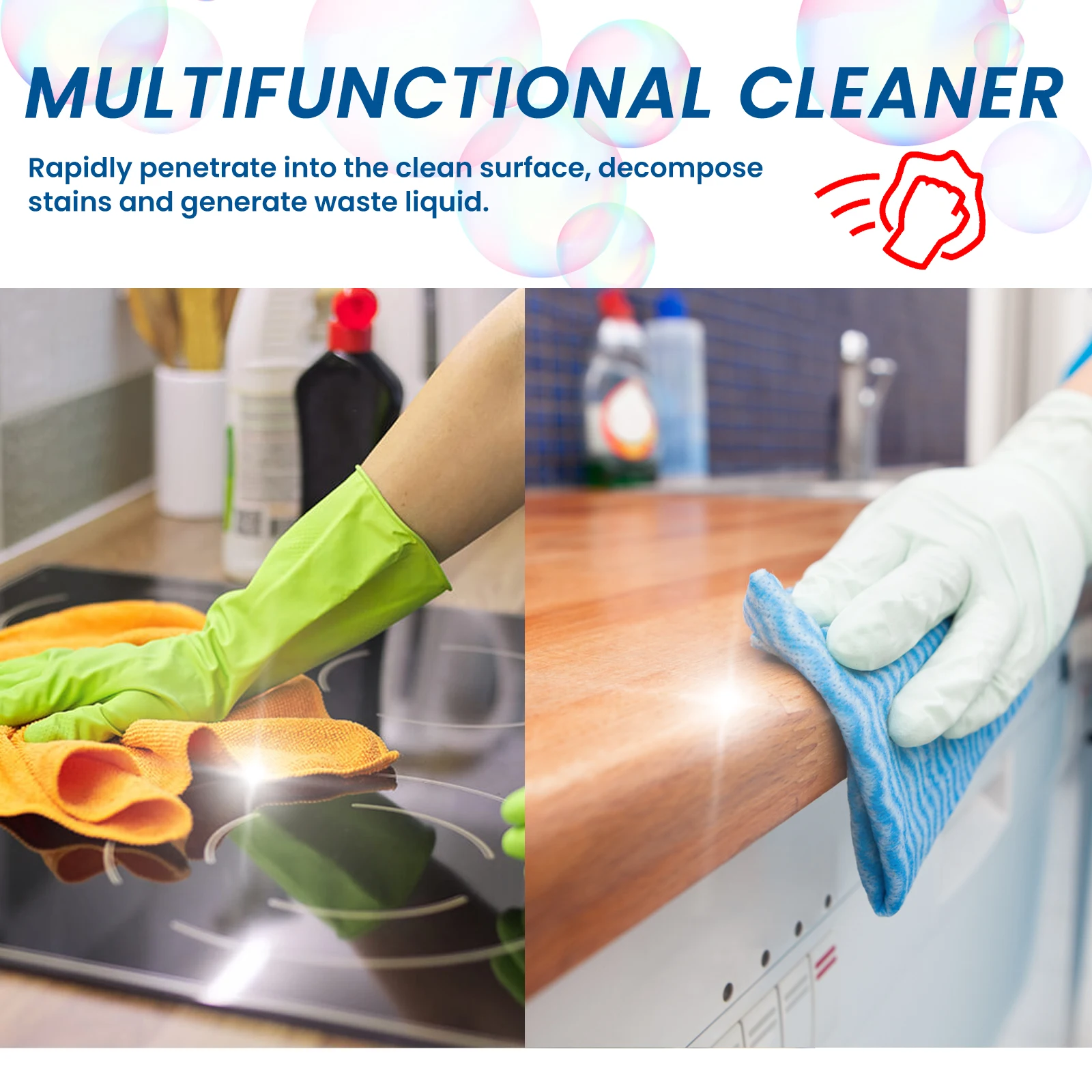 Jakehoe Multi-purpose Household Bubble Cleaner Rapidly Penetrate Clean Surface Suit Kitchen Stove Tile Heavy Oil Grease Remover