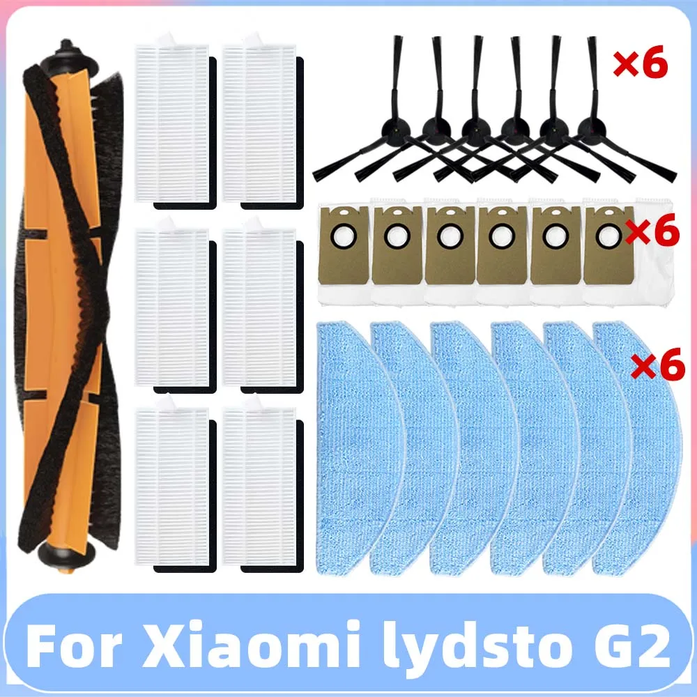 Reposição de Vácuo Robô Filtros de Escova Lado Principal Mop Panos Bolsa de pó de Pano Compatível para Xiaomi Lydesto g2 G2d Peças de