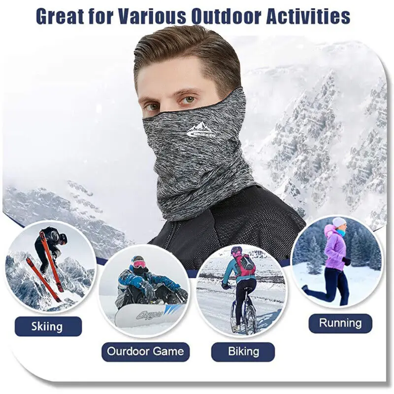 Neck Gaiter Winter Neck Warmer Windproof Men's Neck Gaiter Face Scarf Fleece Balaclava Ski Mask Motorcycles Cycling Camping Hiking Scarves