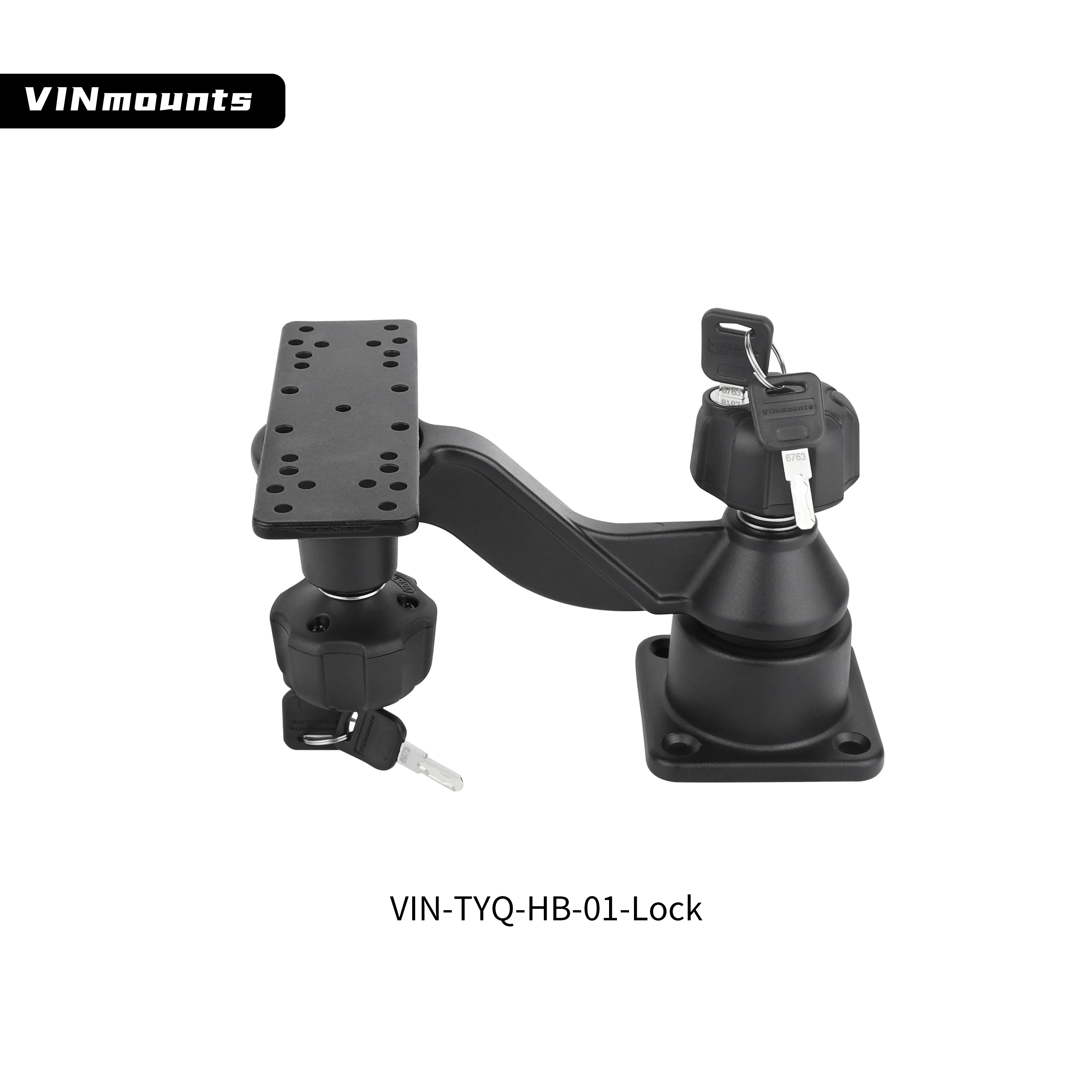 알루미늄 어군탐지기 잠금 가능 마운트, 강화 암 해양 전자 마운트, Garmin 및 기타 VIN-TYQ-HB-01-Lock과 호환 가능