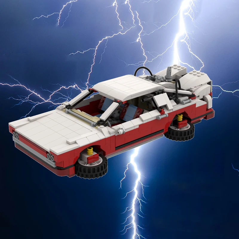 

MOC 798Pcs Parts Back to the Future II - DeLorean Time Machine Building Blocks 10220 T1 Camper Van Modified Bricks Cars DIY Toys