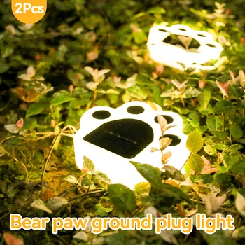 LED solar paw print lights Garden Lights Bear Paw Floor Lamp 1