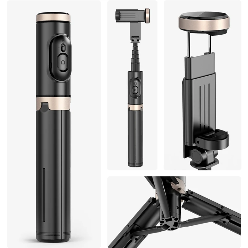 Roreta 2024 NEW Bluetooth Selfie Stick  Foldable Wireless Tripod with Bluetooth Shutter Monopod Live Photograph for iphone