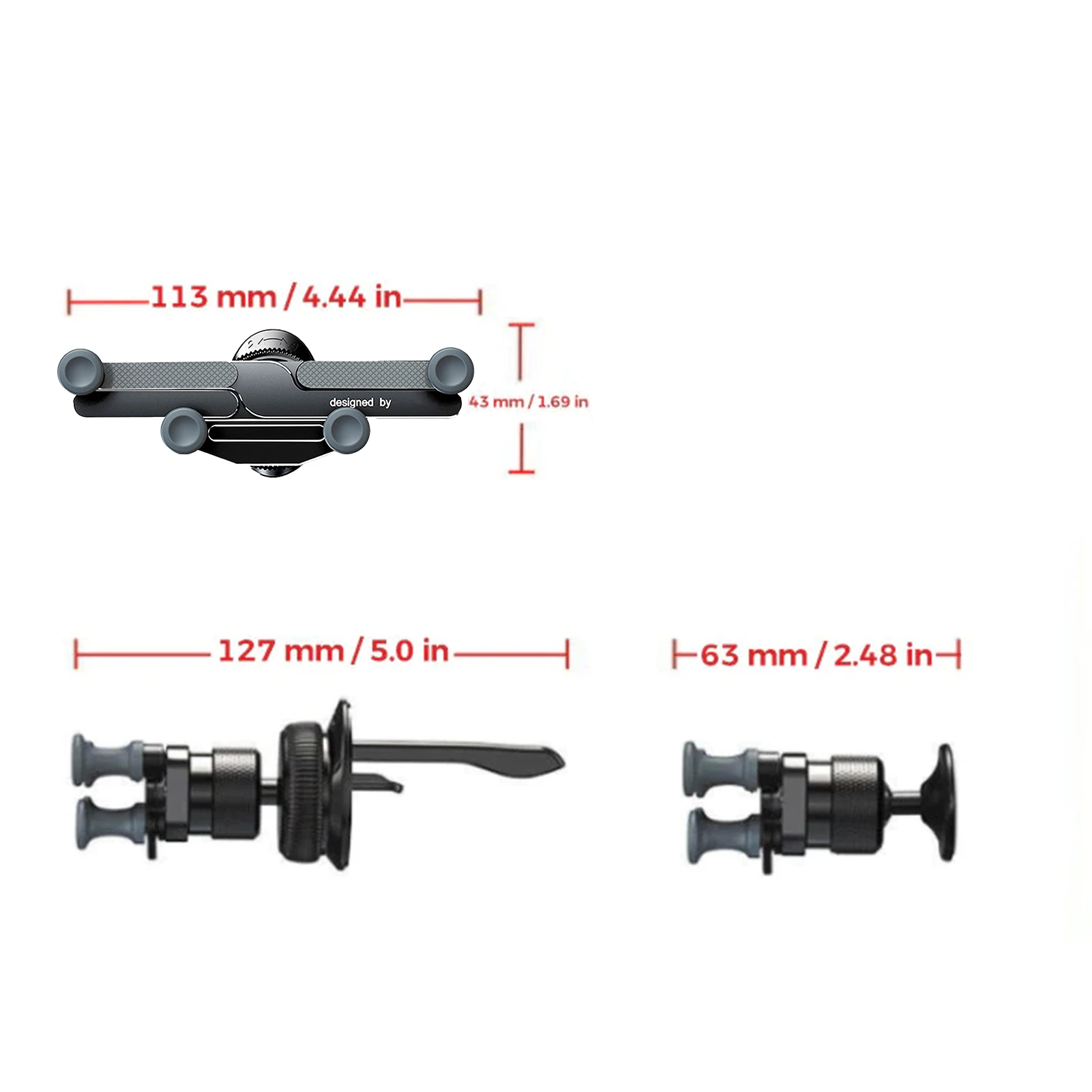 Gravity Car Phone Holder Invisible Auto Cell Phone Air Vent Mount Adjustable Car Dashboard Phone Stand Support For Car Interior