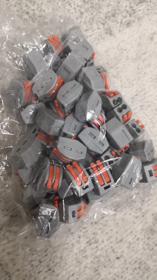 JINH 50 Pcs CMK 41 Lever Wire Quick Connectors 3 4 5 Ports Clamp Electrical Cable Home Terminal Block 0.08-4mm²/ 28-11AWG photo review