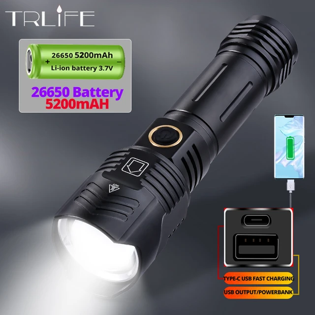 Lampe de poche Led ultra puissante 600Watt torche tactique Type C lampe de  poche Rechargeable XHP360 lanterne de Camping lampe à main étanche -  AliExpress