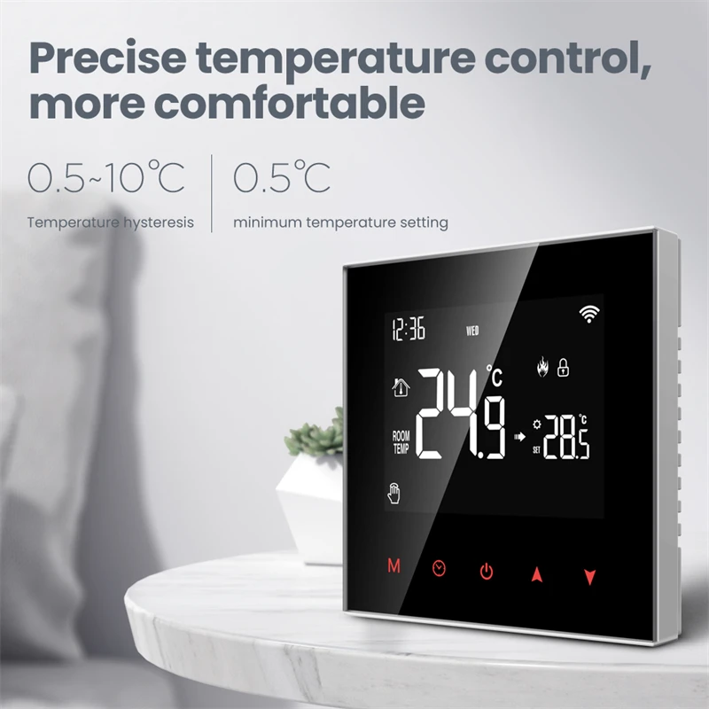 Ae6ecde77f4ca43a8af9c6e02fa34b39d4 Tuya WiFi Smart Thermostat Electric Floor Heating Water Gas Boiler Temperature Voice Remote Controller for Google Home Alexa