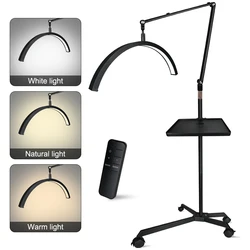 20inch Half Moon Light 36W 3200K-5600K Eyelash LED Floor Light Adjust Angle Eyelash Extension Lamp for Beauty Skincare Eyebrows