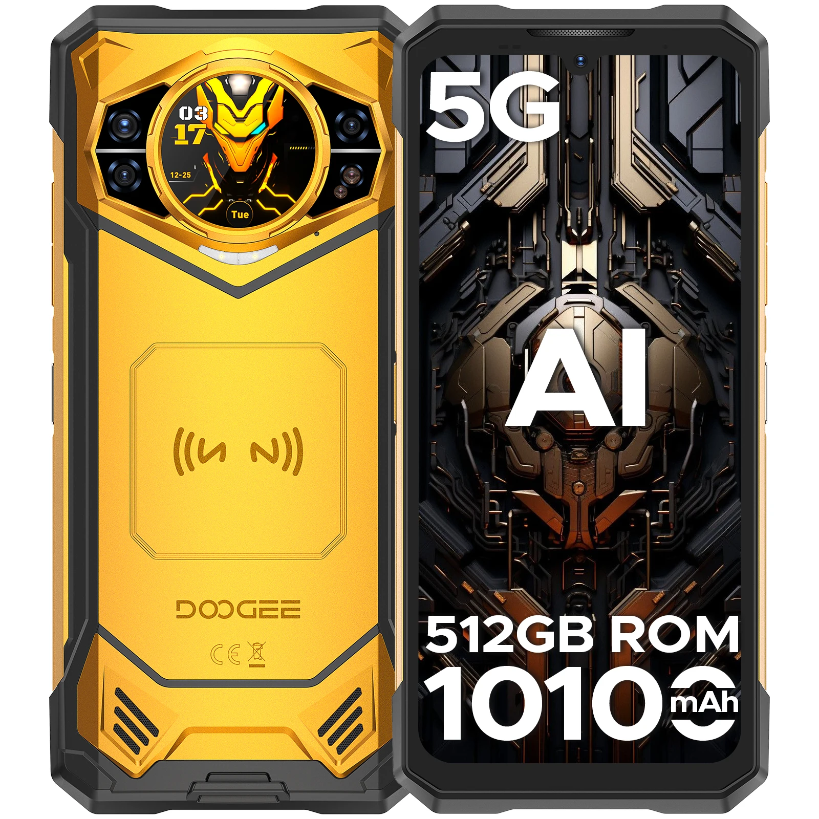 Version Globe DOOGEE S200 X 5G téléphone robuste 6.72 "dimensionnée 7050 1.32" AMOLED affichage arrière 12GB 512GB 10100mAh batterie téléphone