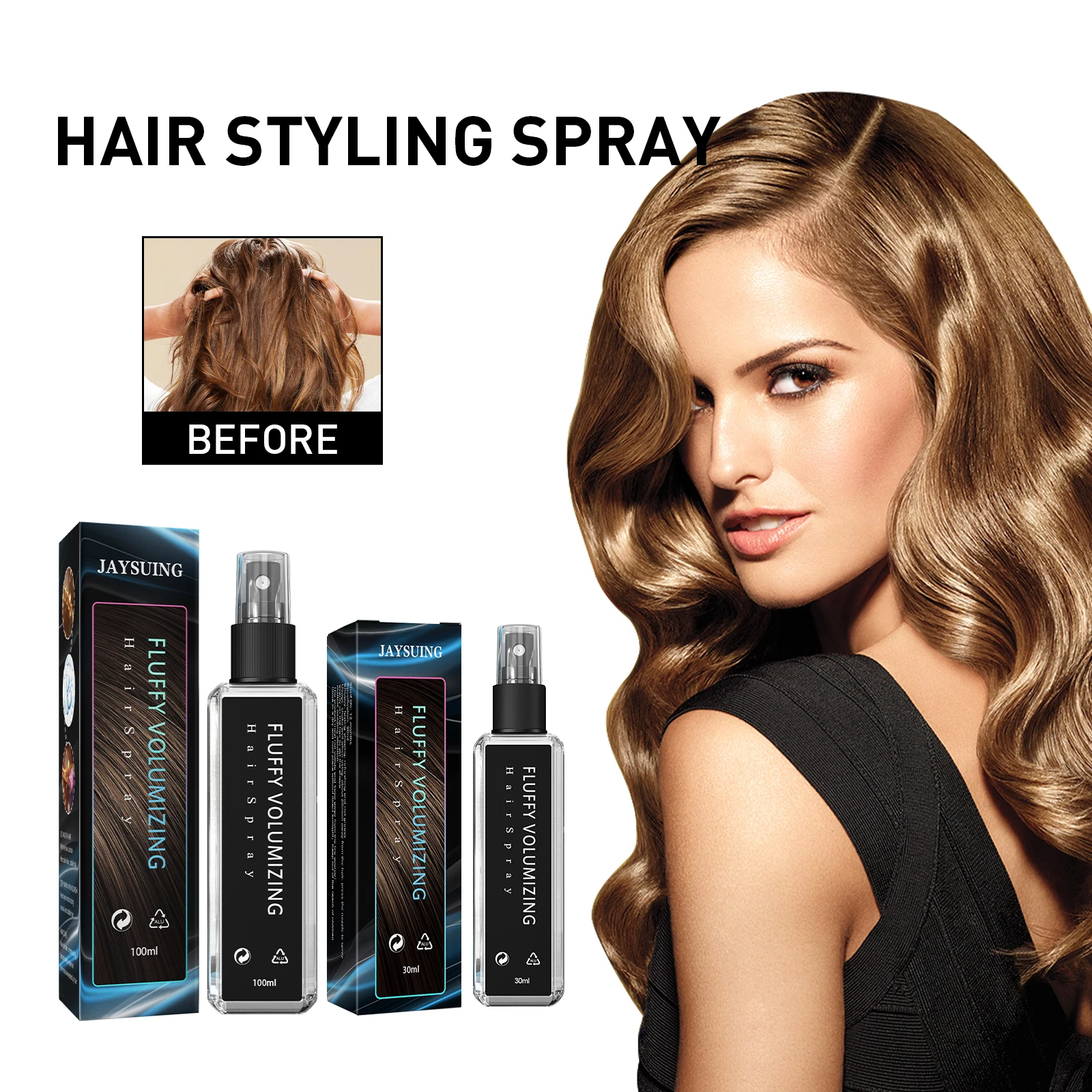 Jaysuing Beauty Hair Styling Spray Repair Damage Light Fluffy Fragrance Styling Moisturizing Elastic Volumizing Hair Spray